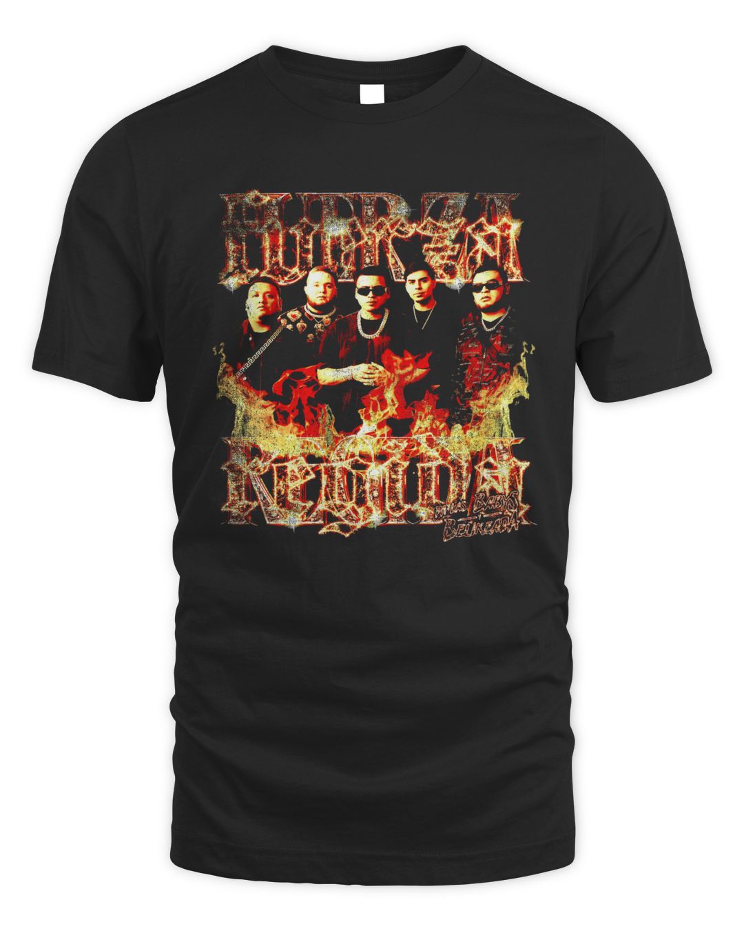 Fuerza Regida Merch Fuerza Regida Fuerza Regida Black T Shirt | Sassblade